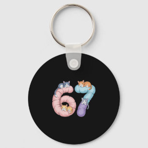 Porte-clés Conception de mème de chat mignon 67