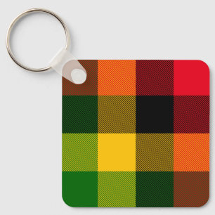 Porte-clés Conception de motif à carreaux de couleurs africai