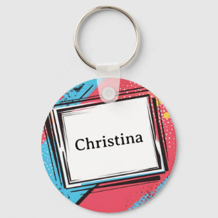 Porte-clés Conception de nom personnalisé Pop Art : Art vibra