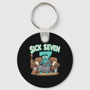 Porte-clés Conception de numéro Halloween Retro Sick Seven 67