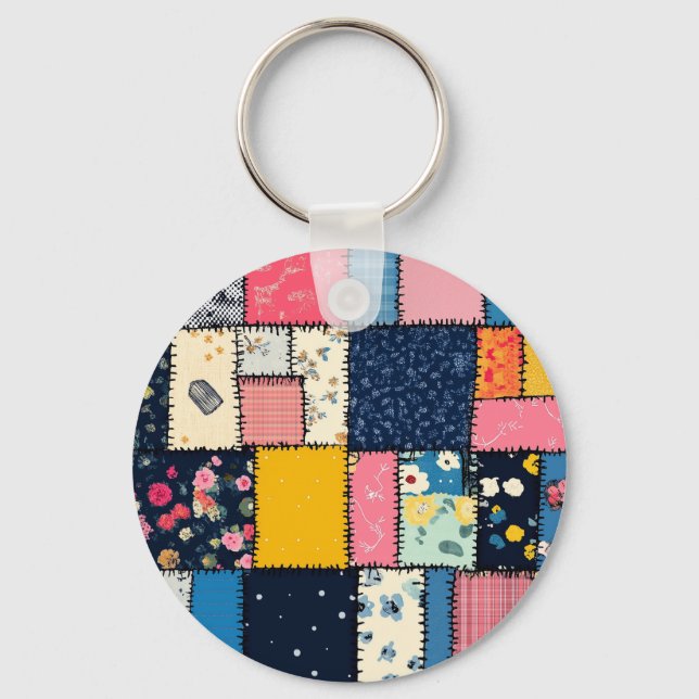 Porte-clés Conception de Patchwork adorable, Motif Joueur (Recto)