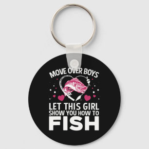 Porte-clés Conception de pêche drôle pour filles femmes pêche