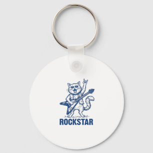 Porte-clés Conception de t-shirt avec gravure vintage de chat