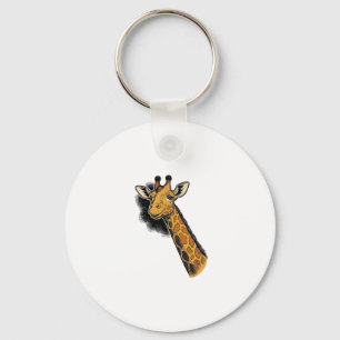 Porte-clés Conception de T-shirt de girafe mignon gravé vinta