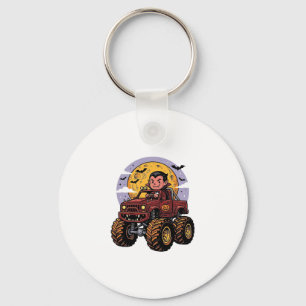 Porte-clés Conception de T-shirt Halloween de camion monstre