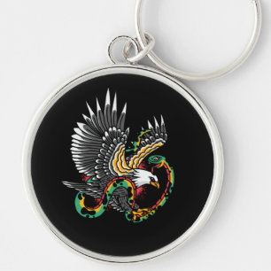 Porte-clés Conception de tatouage aigle contre serpent