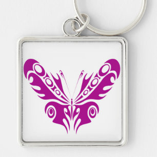 Porte-clés Conception de tatouage papillon tribal