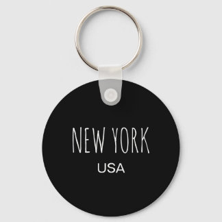 Porte-clés Conception de typographie minimaliste New York USA