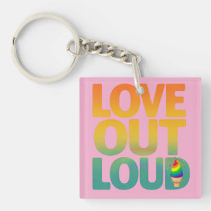 Porte-clés Conception de typographie Rétro Fierté Amour à hau