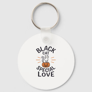 Porte-clés Conception de vecteur de chat noir spécial amour H