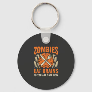 Porte-clés Conception de vecteur drôle de zombie mangeant des