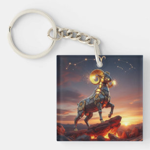 Porte-clés Conception de Zodiaque du Bélier Mech-Ram Futurist