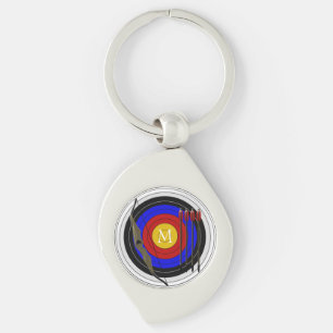 Porte-clés Conception décorée d'un monogramme de tir à l'a
