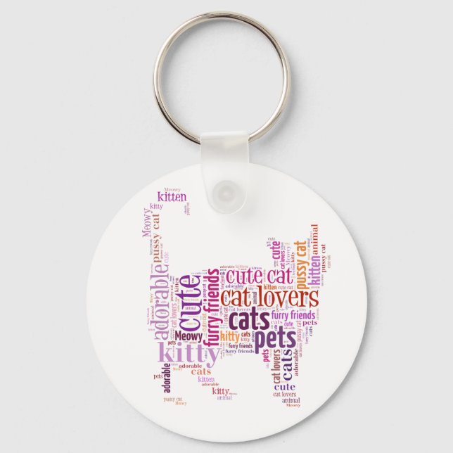 Porte-clés Conception du texte de la chat violette (Recto)