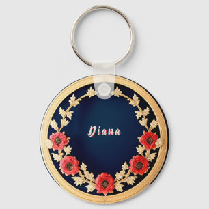 Porte-clés Conception Ornementale Florale Élégante