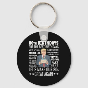 Porte-clés Conception pour 80e anniversaire - Citation drôle 