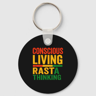 Porte-clés Conception Rasta, Vie Consciente, Citation Motivat