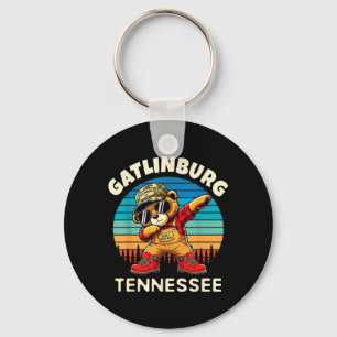 Porte-clés Conception Rétro d'Ours Dabbing pour Gatlinburg Te