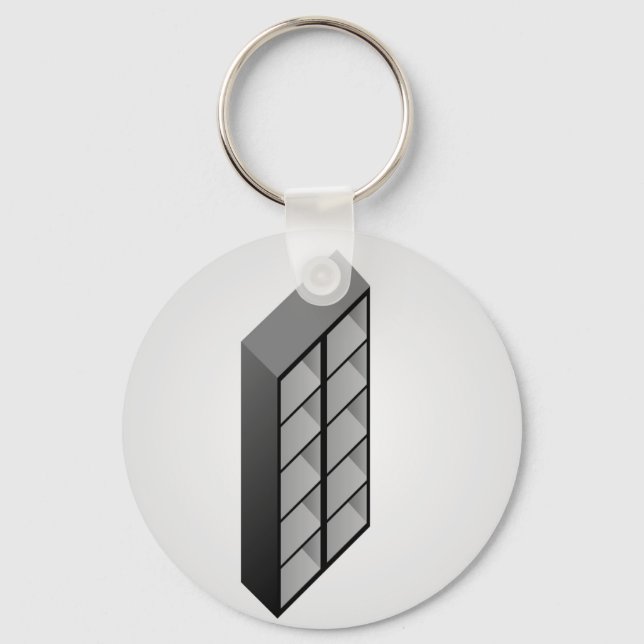 Porte-clés Conception simple d'une bibliothèque en bois (Recto)