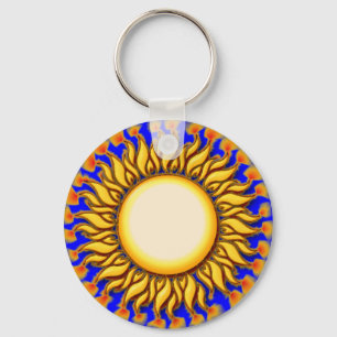 Porte-clés Conception tribale flamboyante unique de Sun