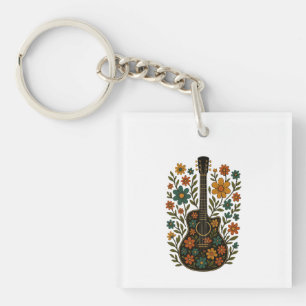 Porte-clés Conceptions Guitare & Fleurs