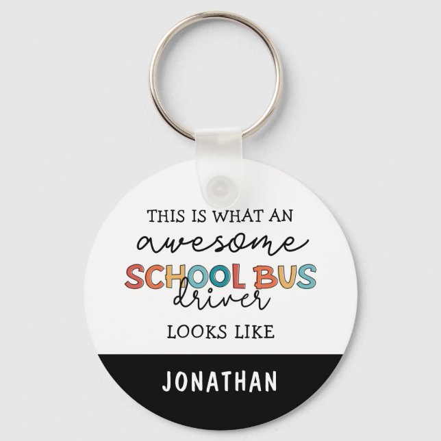 Porte-clés Conducteur de bus scolaire personnalisé Appréciati (Recto)
