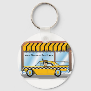Porte-clés Conducteur de taxi personnalisé - Dessin masculin