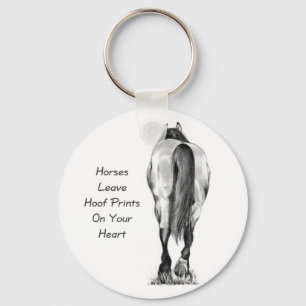 Porte-clés Congé Hoofprints de chevaux sur votre coeur : Art