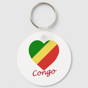 Porte-clés Congo Republic Flag Heart