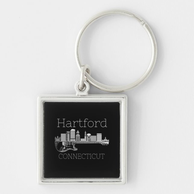 Porte-clés Connecticut Souvenir Musique Guitare Cadeau Hartfo (Devant)