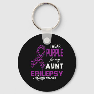 Porte-clés Conscience de l'épilepsie Je porte le violet pour 