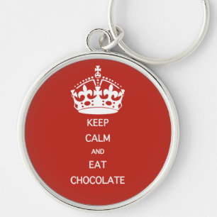 PORTE-CLÉS CONSERVEZ LE CHOCOLAT DE MANGE CALME