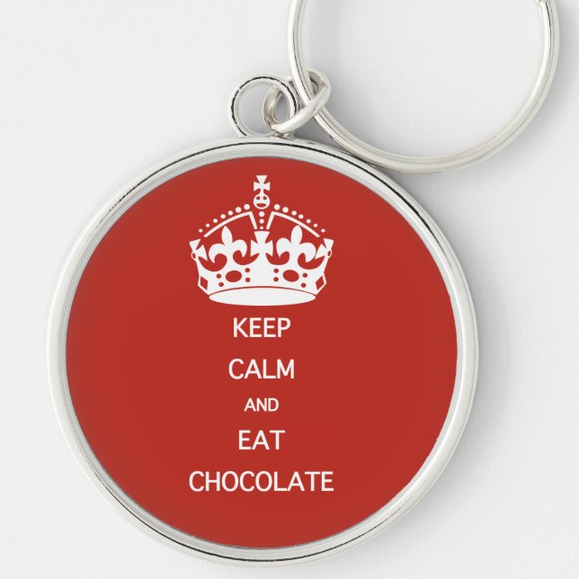 PORTE-CLÉS CONSERVEZ LE CHOCOLAT DE MANGE CALME (Devant)