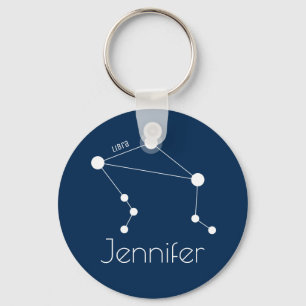 Porte-clés Constellation Personnalisée Libra Zodiac