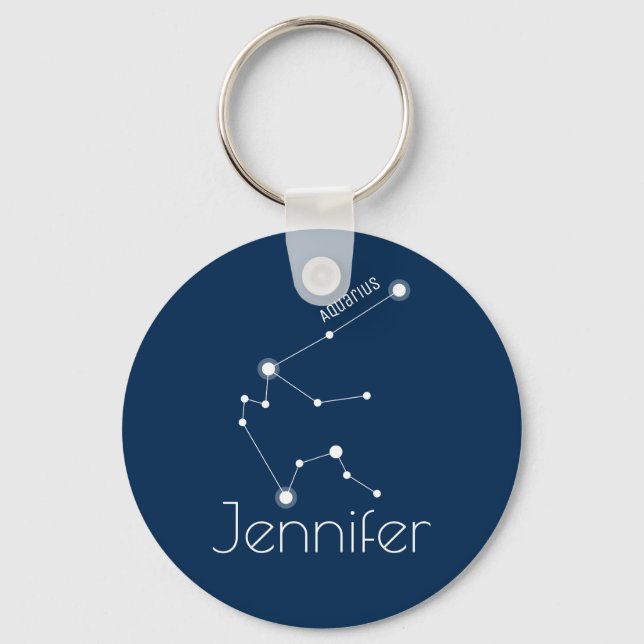 Porte-clés Constellation Zodiaque Aquarius personnalisée (Recto)