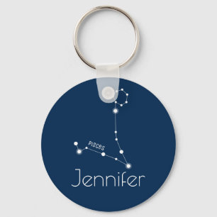 Porte-clés Constellation Zodiaque personnalisée Pisces