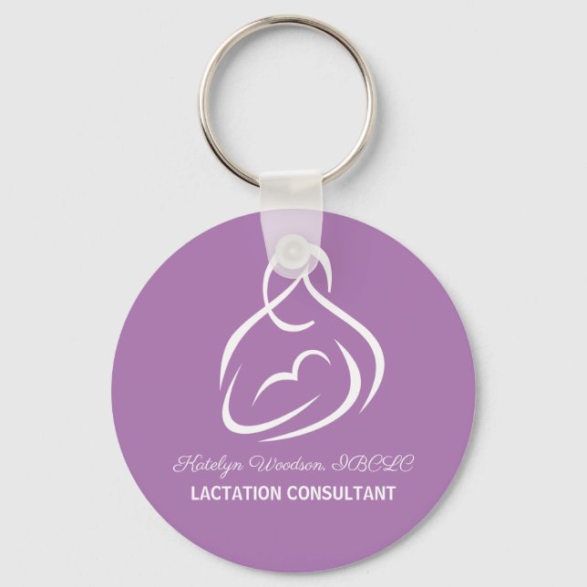 Porte-clés Consultant en lactation sur mesure Purple Allaitem (Recto)