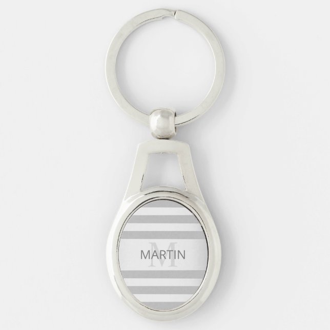 Porte-clés Contemporain Faux Argent Ombre Gris (Devant)