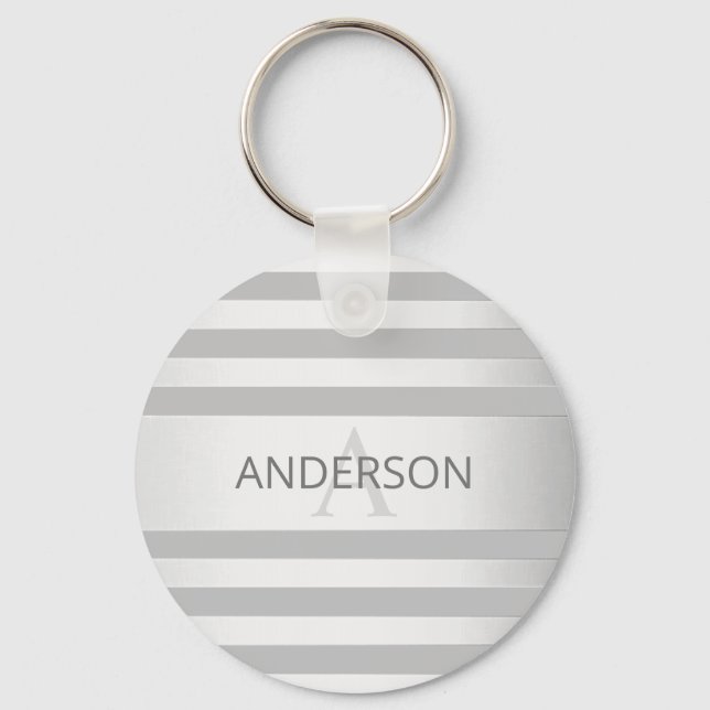 Porte-clés Contemporain Faux Argent Ombre Gris (Recto)
