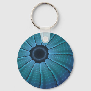 Porte-clés Continuité Flux bleu Futuriste Abstrait