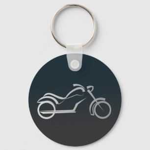 Porte-clés Contour lisse noir argenté de motocyclette de