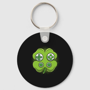 Porte-clés Contrôleur de jeu Jour de la Saint Patrick Shamroc