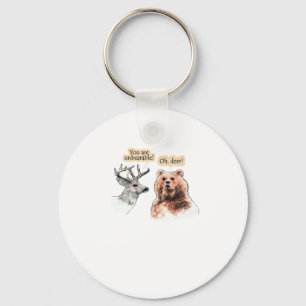 Porte-clés conversation drôle ours et cerf faune