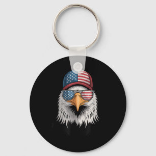Porte-clés Cool 4 juillet Eagle Usa Drapeau Sungles Indépenda