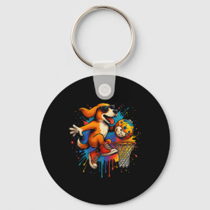 Porte-clés Cool Basketball Chien Dunking Amusants Enfants Ani