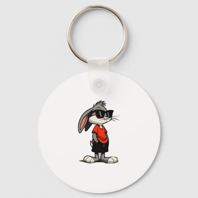 Porte-clés Cool Bunny in Shades Cartoon Illustration (Recto)