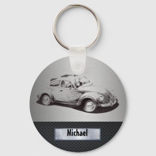 Porte-clés Cool chic masculine classe vieille voiture argenté