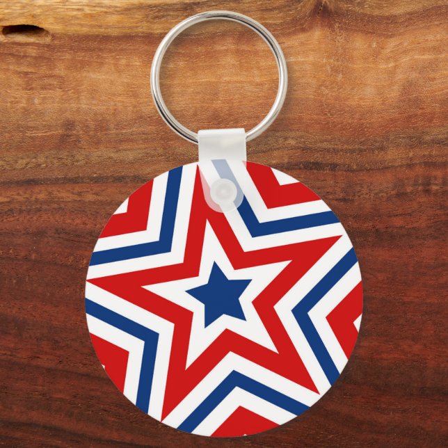 Porte-clés Cool des étoiles patriotiques (Recto)