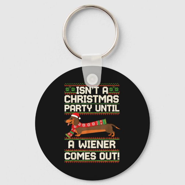 Porte-clés Cool Funny Wiener Dog Christmas Dachshund Holiday  (Recto)
