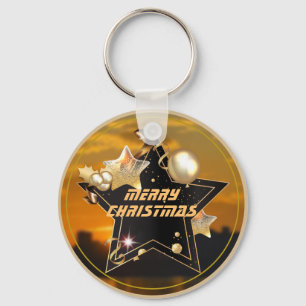 Porte-clés Cool Moderne Goldene Schwarze Metallische Sterne F